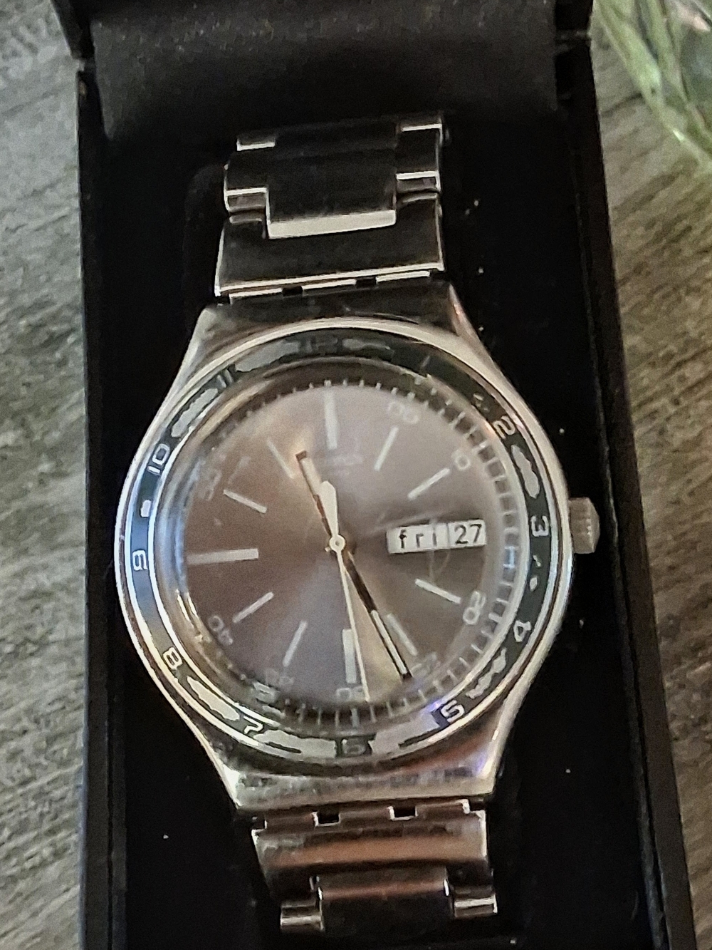 90's SWATCH IRONY Stainless Steel Men's Watch - Silver& PEACH DIAL